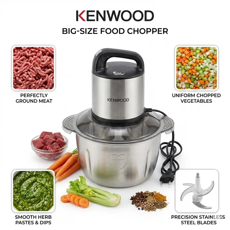 Kenwood Multifunctional Food Chopper 5L - 900W Electric Meat Grinder